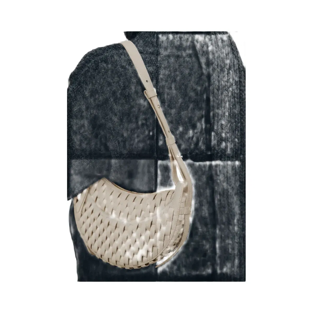 Polène Numéro Dix Onda Leather Bag Ecru