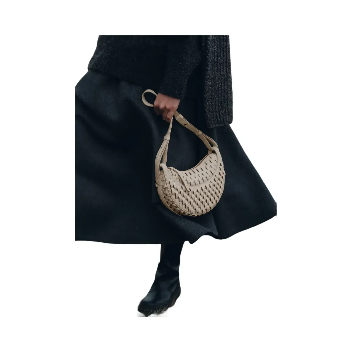 Polène Numéro Dix Onda Leather Bag Ecru
