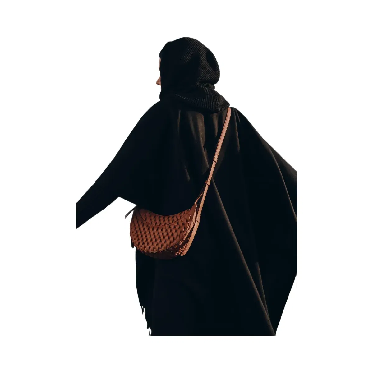 Polène Numéro Dix Onda Leather Bag Cognac