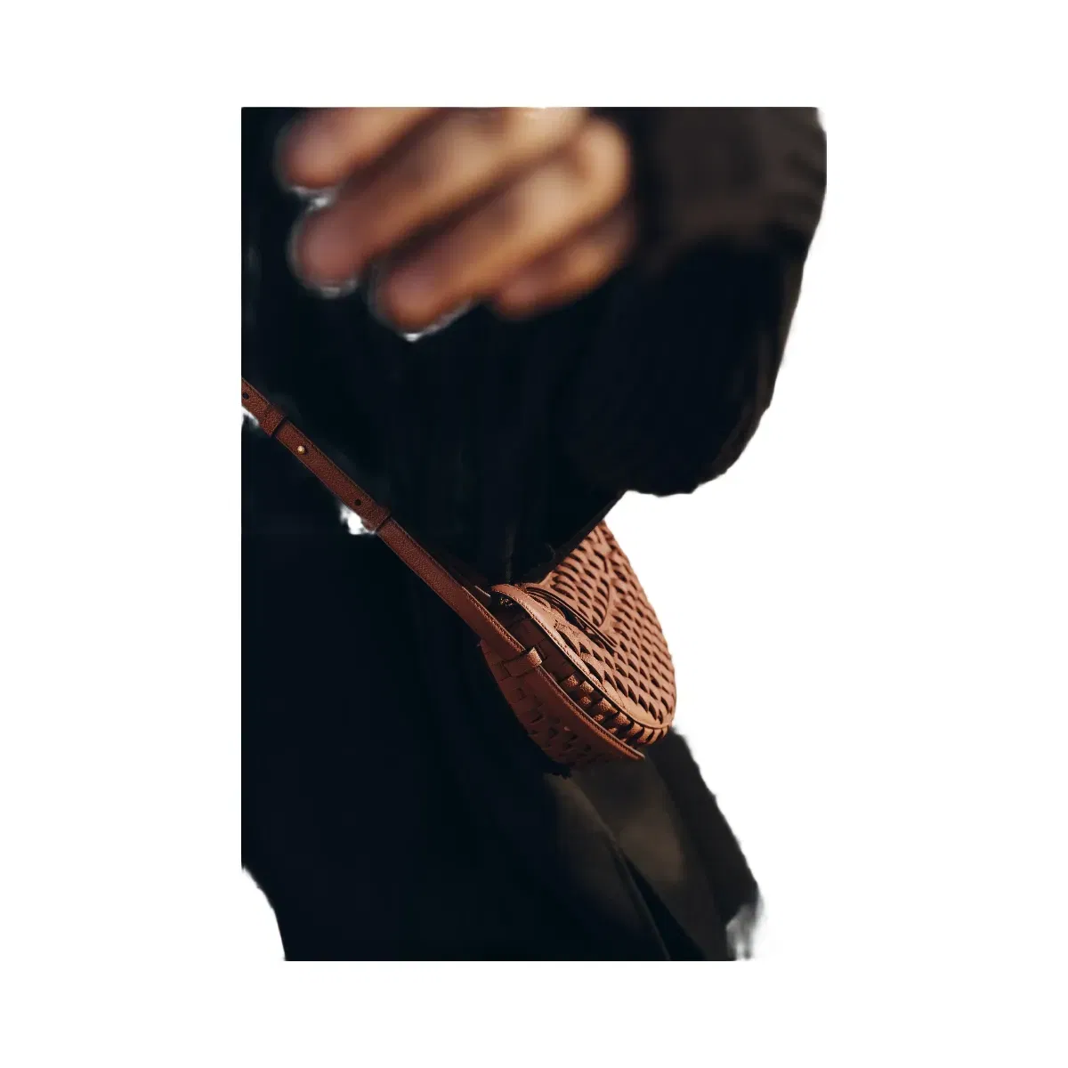 Polène Numéro Dix Onda Leather Bag Cognac
