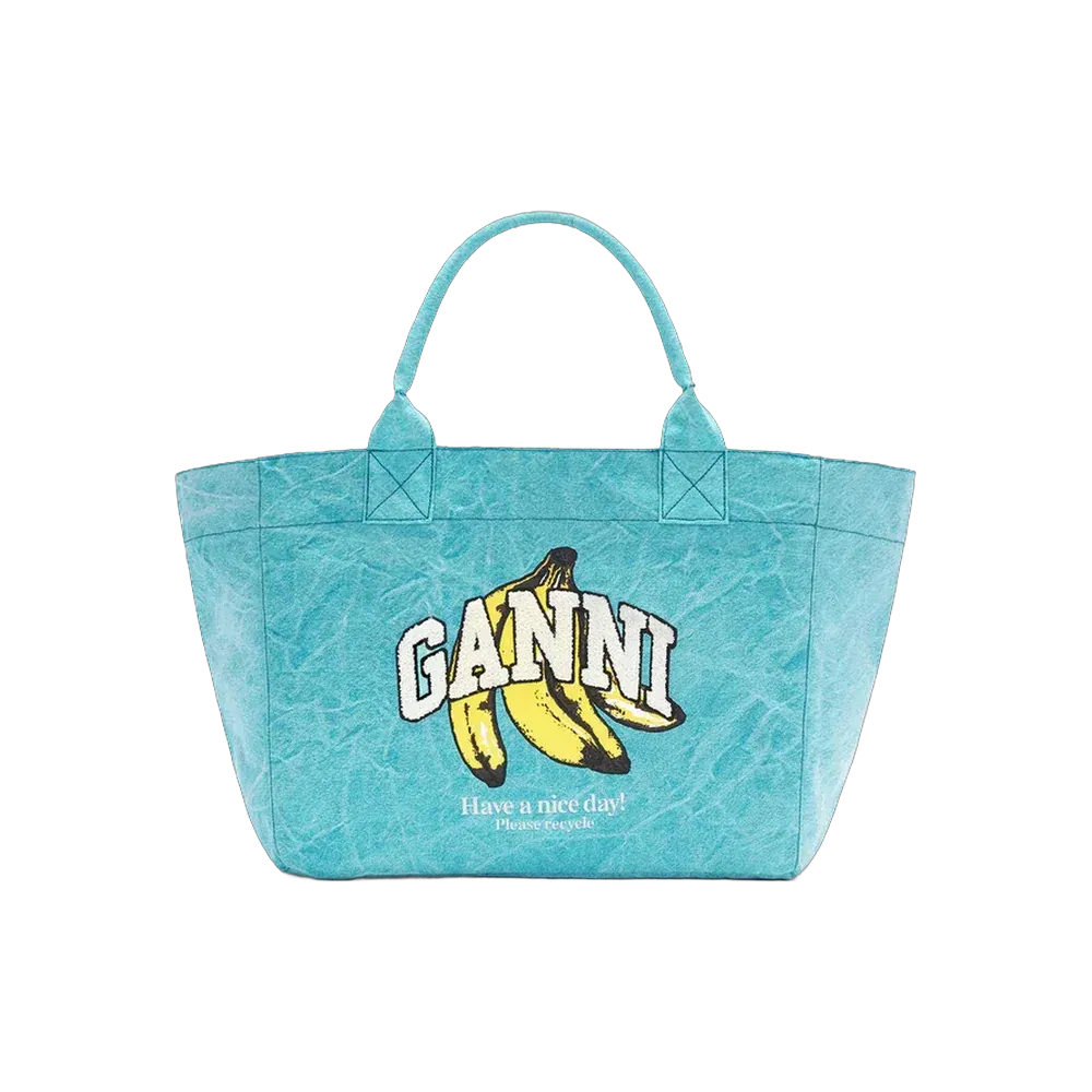 Ganni Medium Tote Bag in Blue