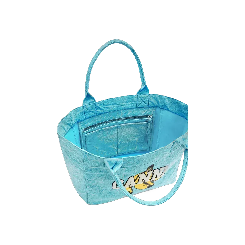 Ganni Medium Tote Bag in Blue