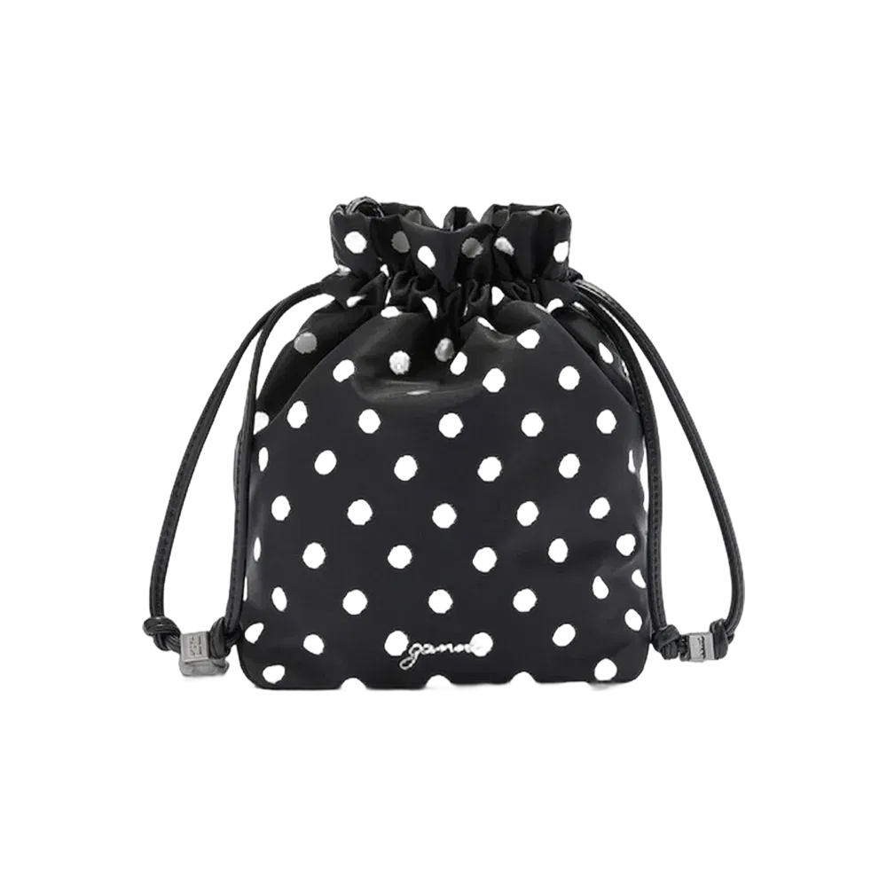 Ganni Printed Bou Bucket Pouch with Dots