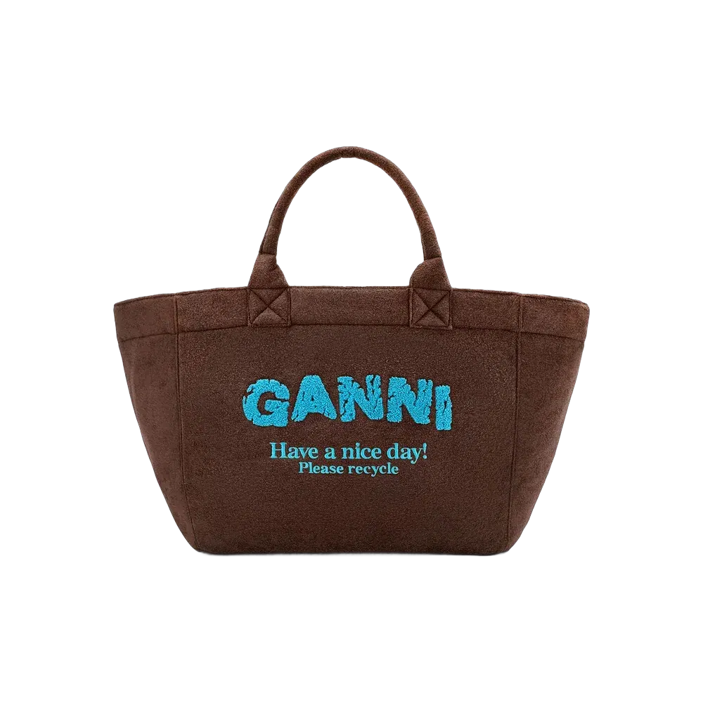Ganni Reversible Tote XXL in Brown
