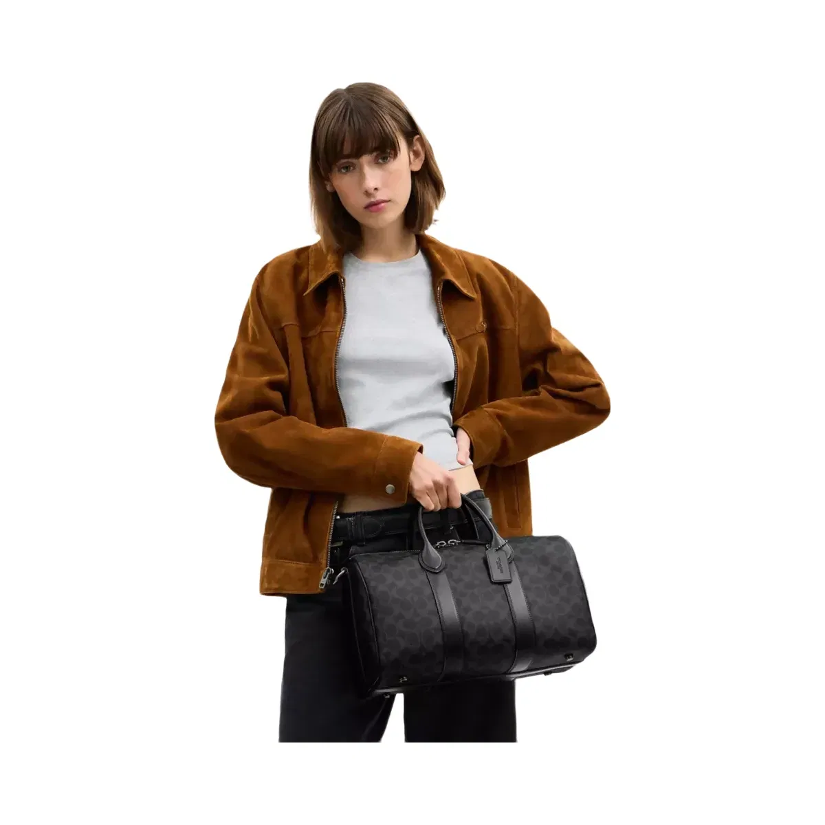 Coach Compass Bag 35 In Signature Canvas in Black Signature