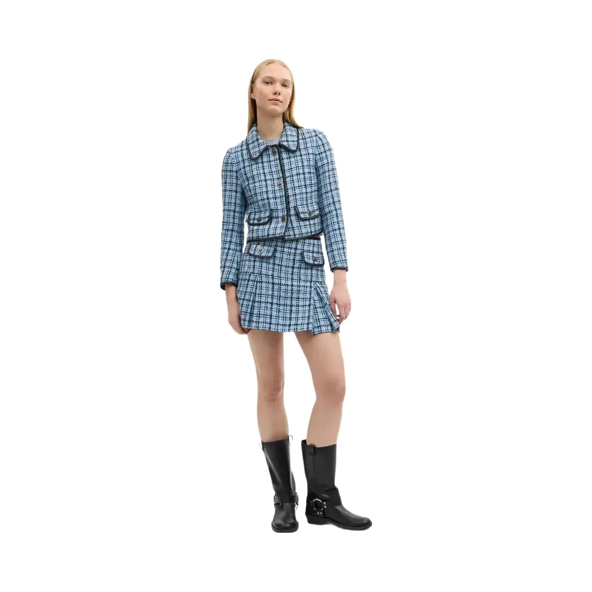 Coach Turnlock Tweed Skirt in Blue