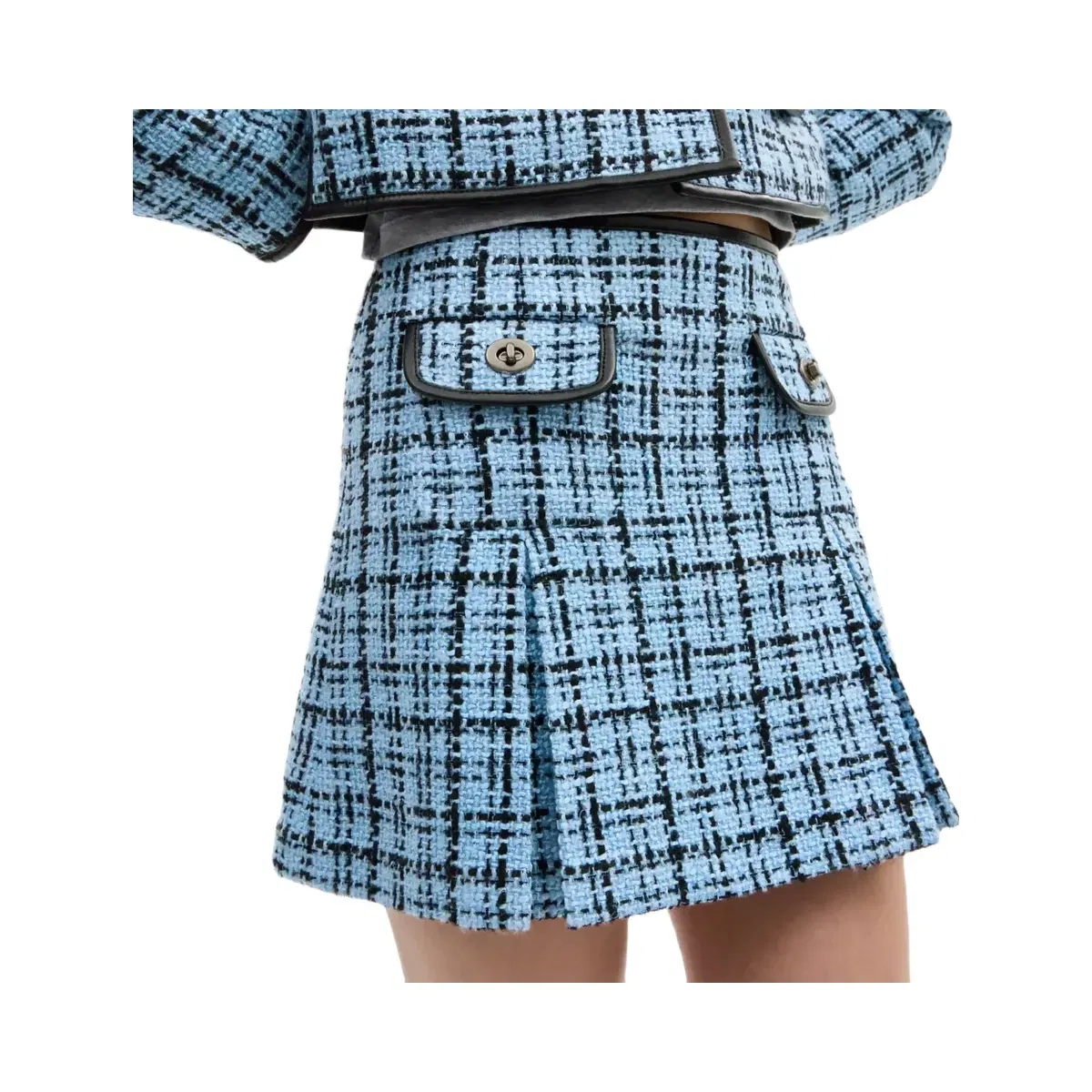 Coach Turnlock Tweed Skirt in Blue
