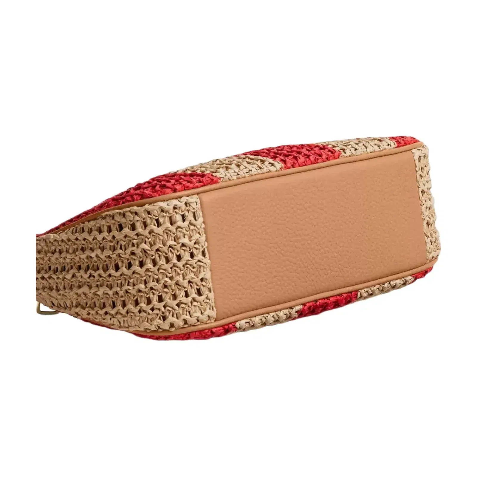 Coach Teri Shoulder Bag With Stripes And Charm in Gold Red Tan