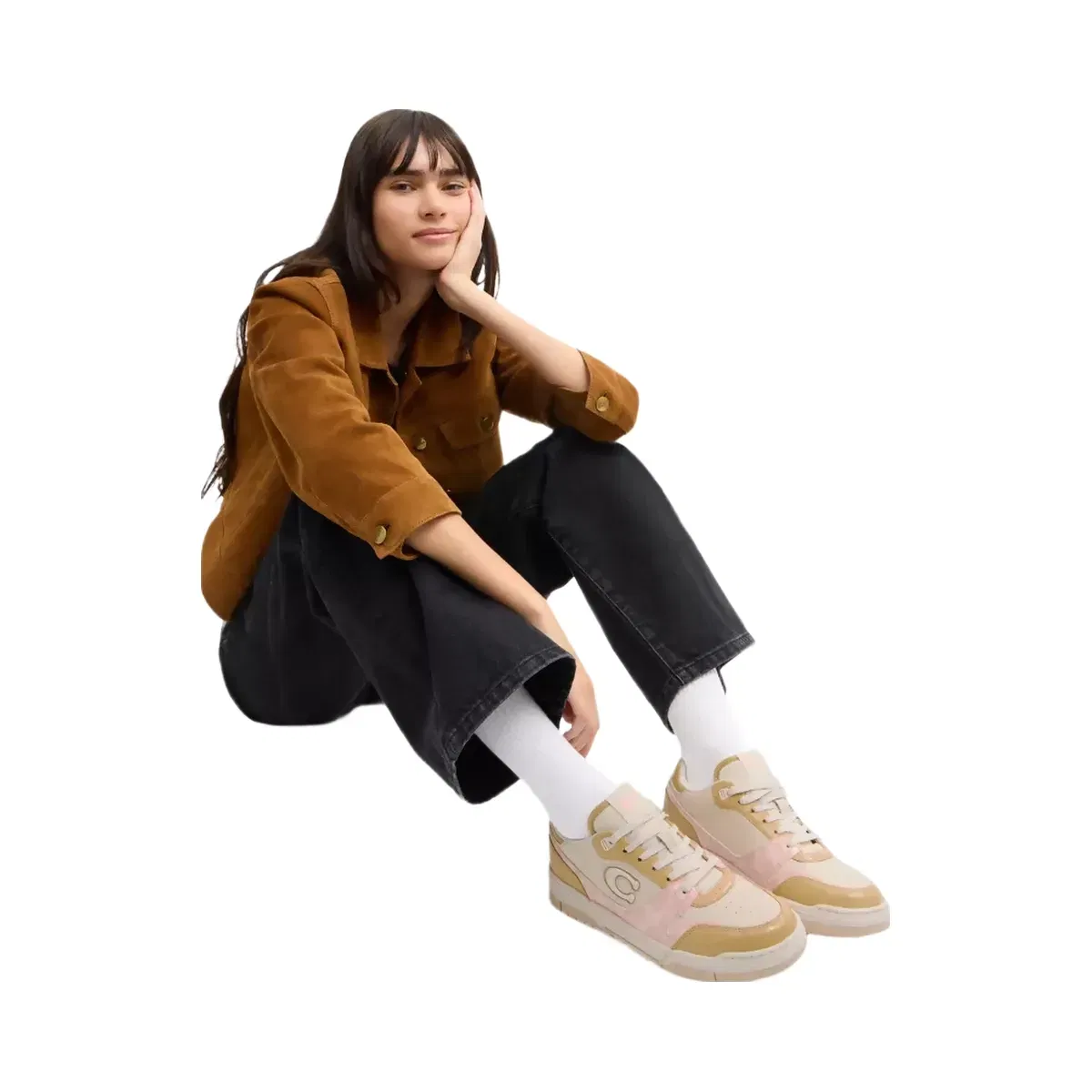 Coach Soho Sneaker With Patent Signature in Candy Pink Light Beige