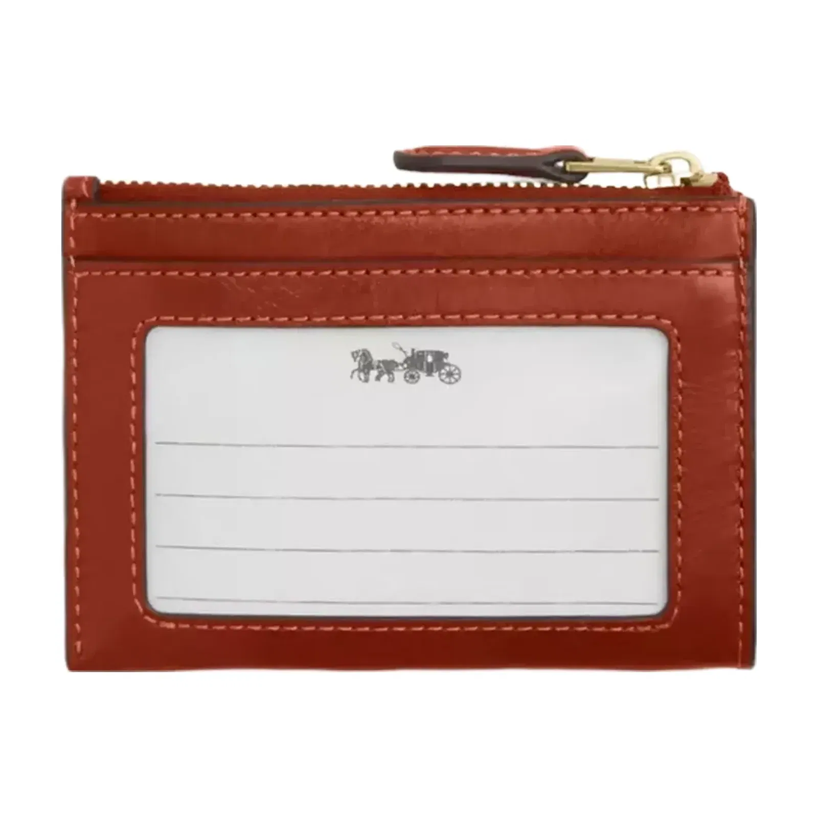 Coach Mini Skinny Id Case in Gold Cinnamon