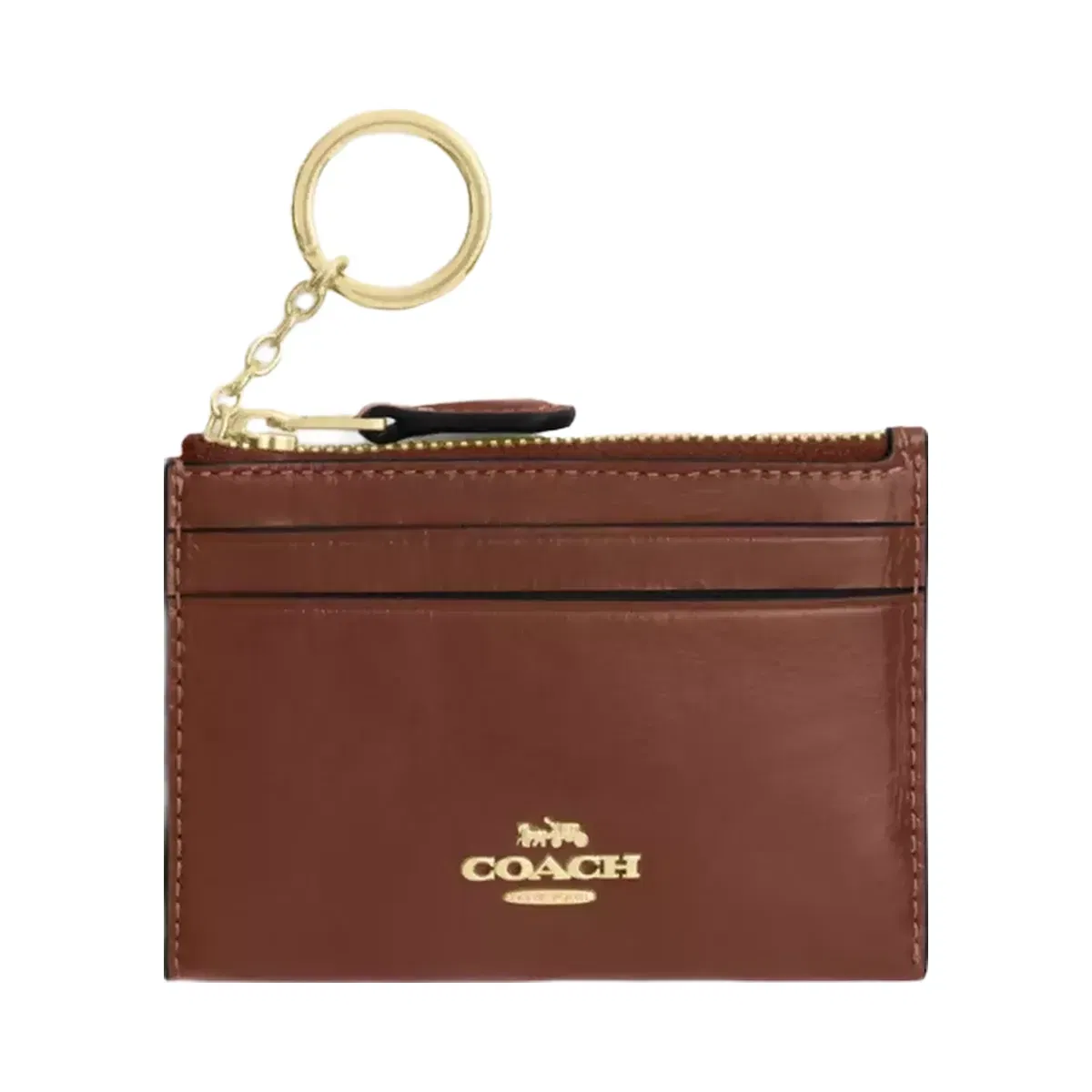 Coach Mini Skinny Id Case Gold Redwood