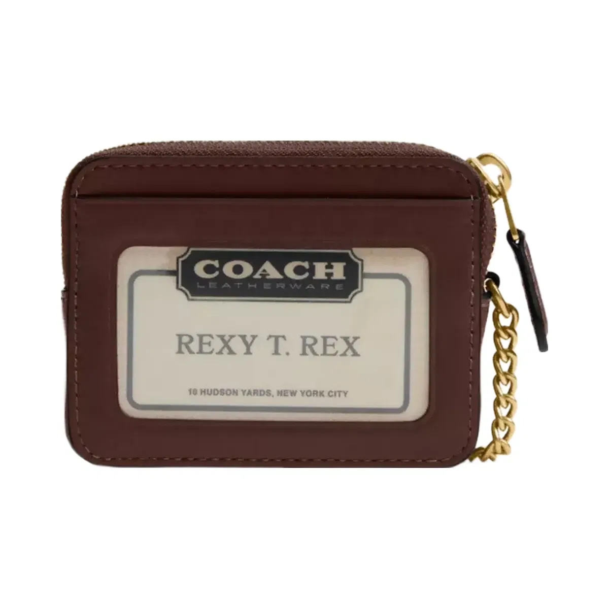 Coach Essential Chain Card Case Brass Maple