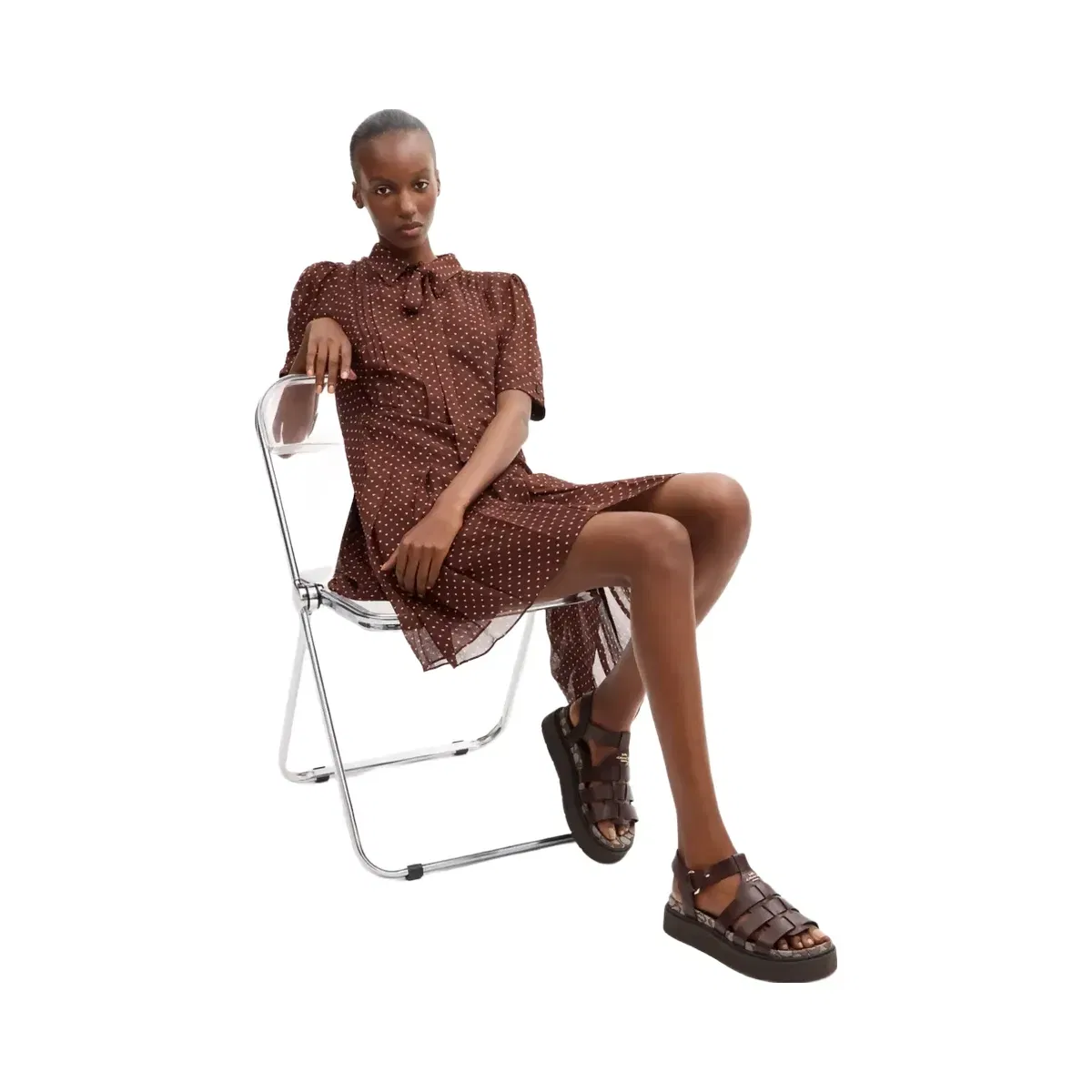 Women's Coach Lucy Lug Sole Sandal In Signature Jacquard Maple Oak