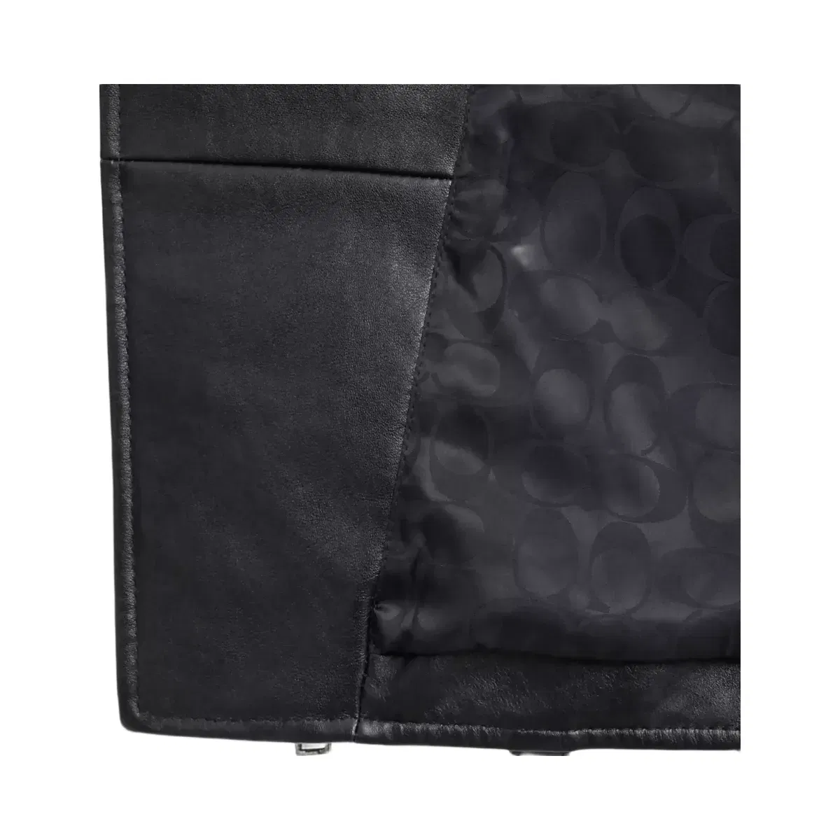 Coach Shrunken Leather Biker Jacket in Black