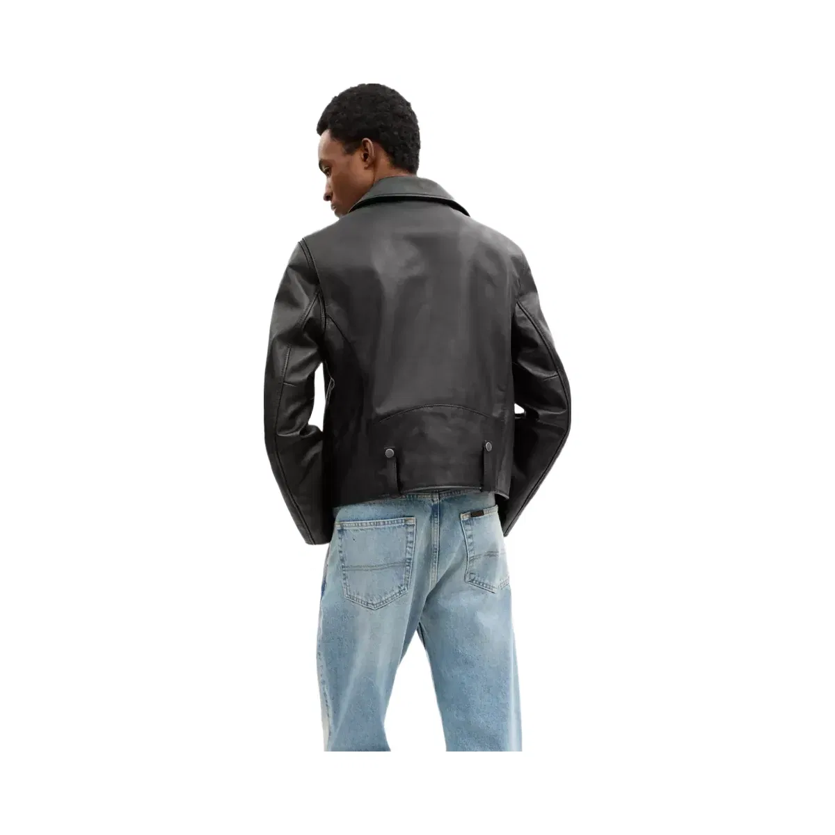 Coach Shrunken Leather Biker Jacket in Black