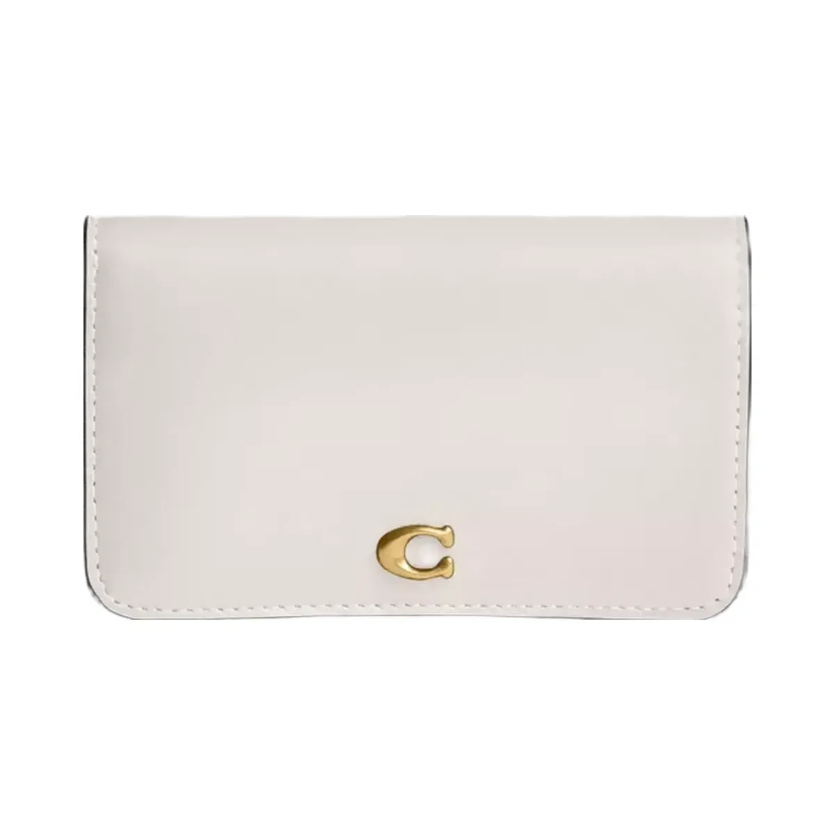 Coach Essential Slim Card Case in Brass Chalk