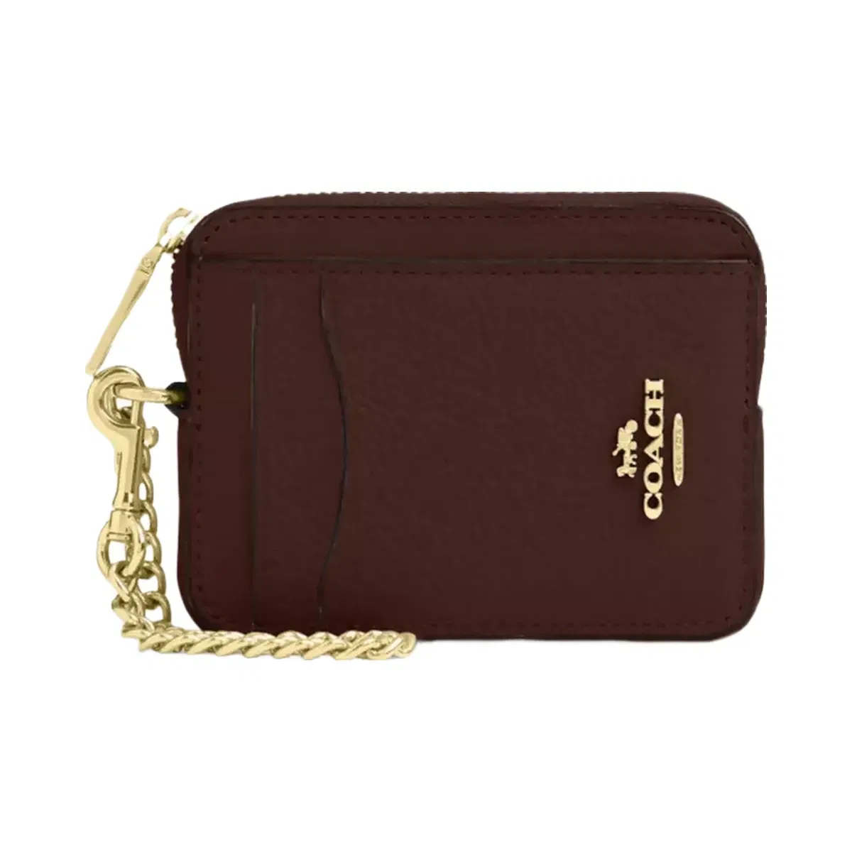 Coach Zip Card Case in Gold Maple