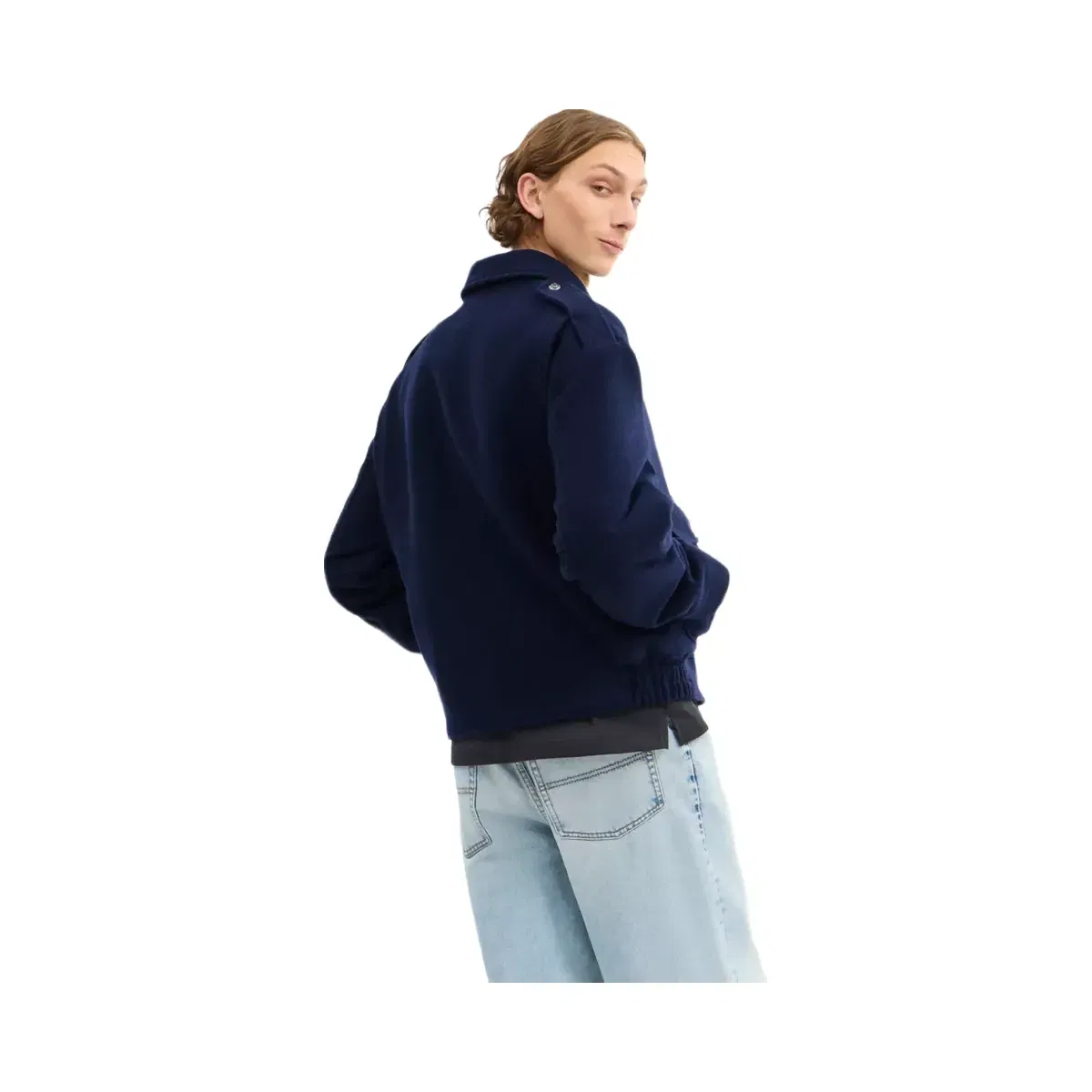 Coach Short Wool Jacket in Navy Blue