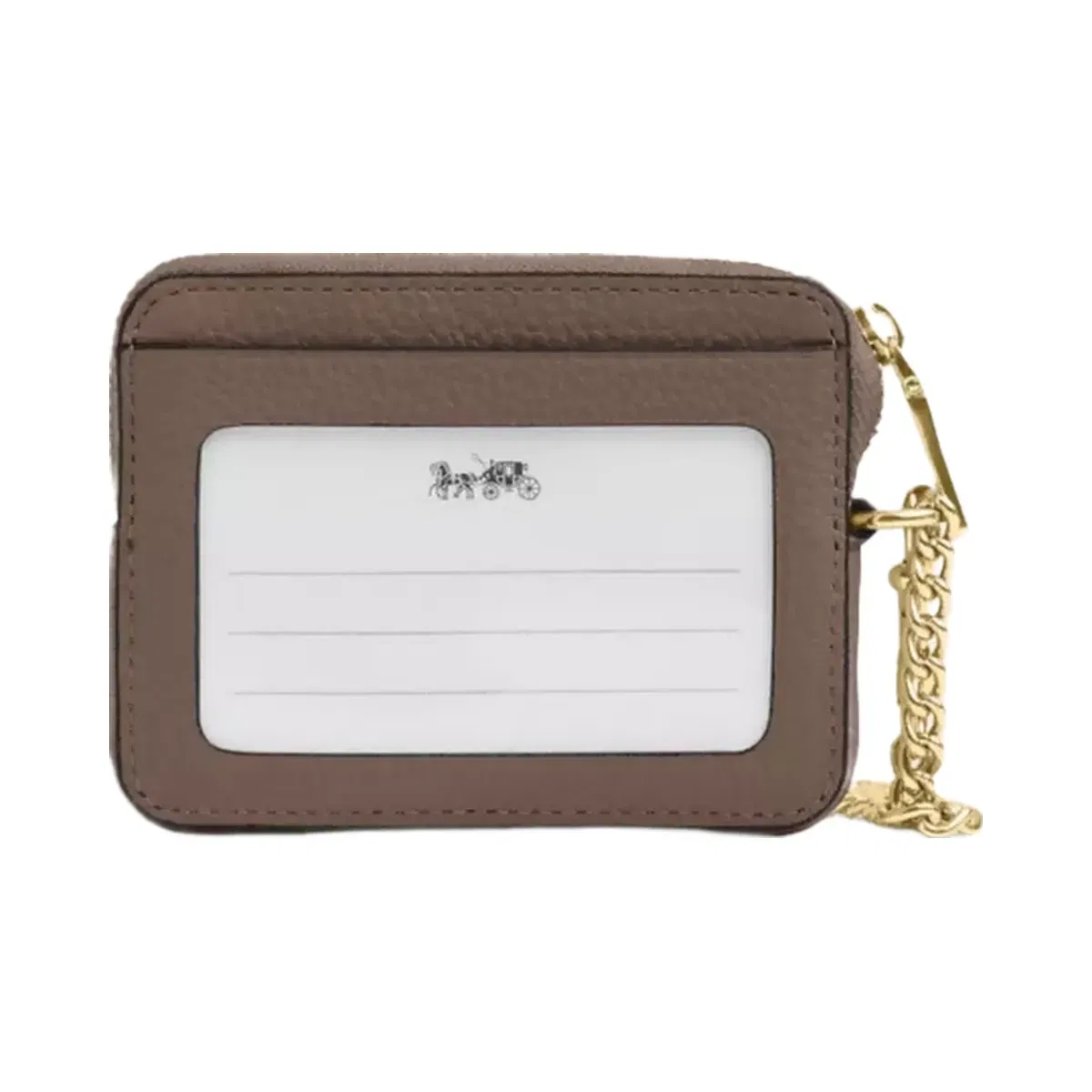 Coach Zip Card Case in Gold Dark Stone
