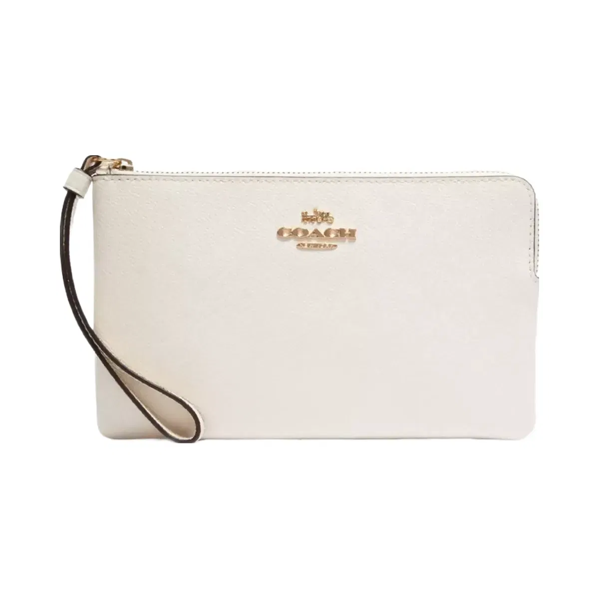 Coach Large Corner Zip Wristlet in Gold Chalk
