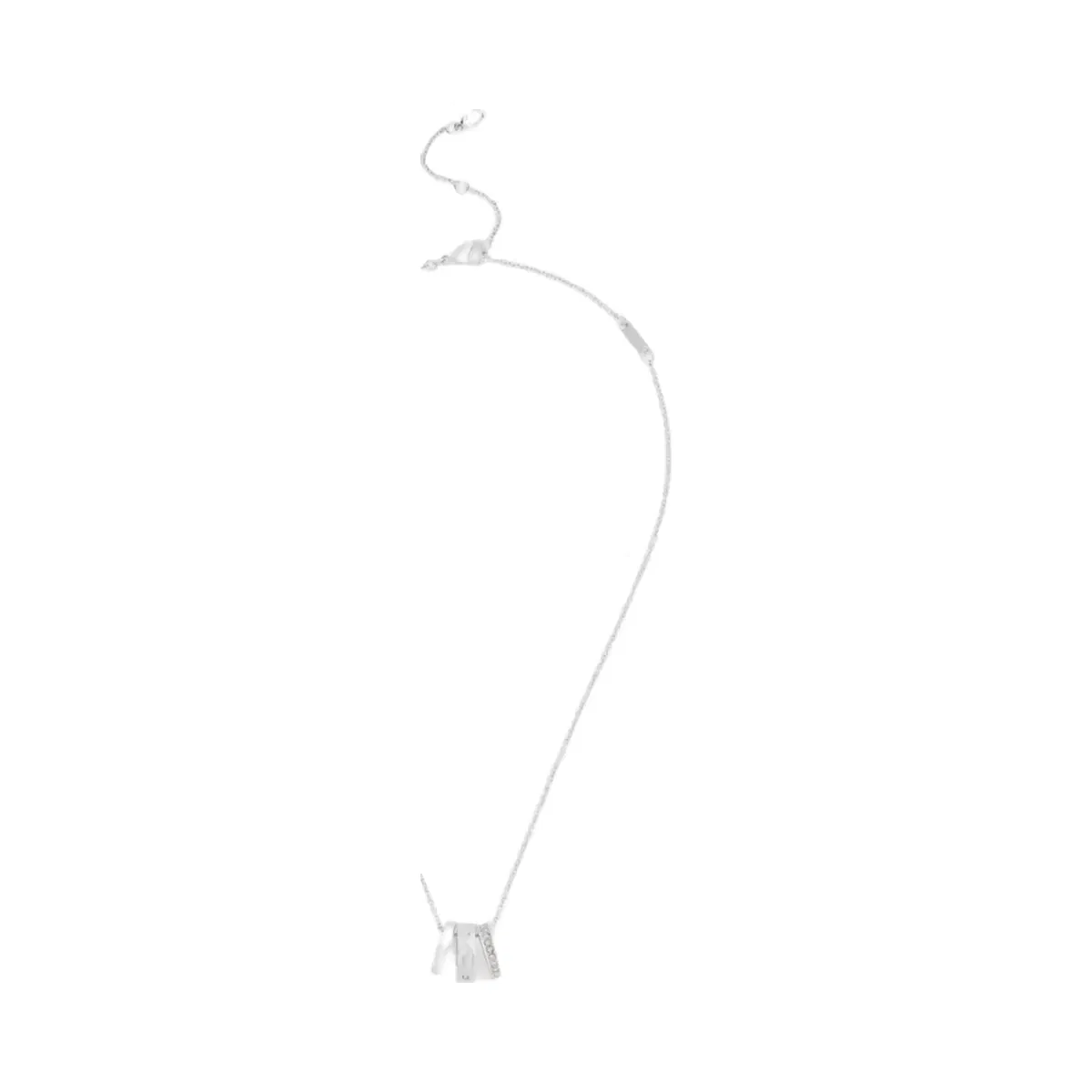 Coach Repeated C Rondelle Necklace in Silver