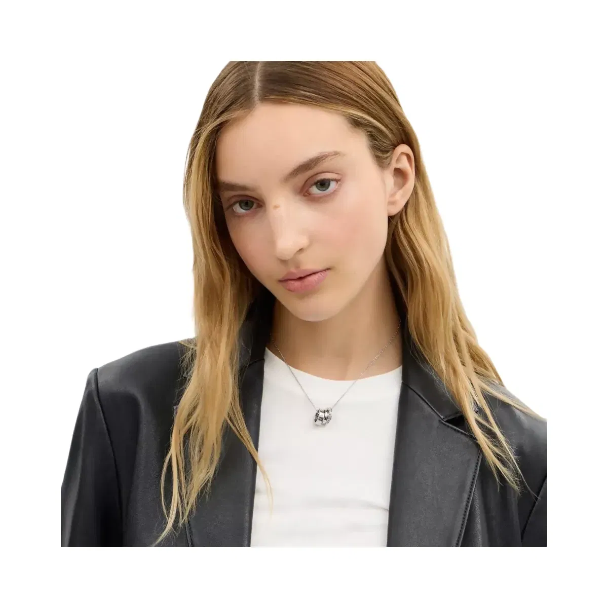 Coach Repeated C Rondelle Necklace in Silver