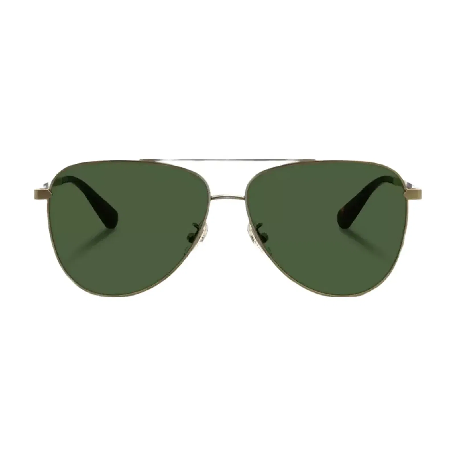 Coach C Hardware Metal Pilot Sunglasses in Gold Green