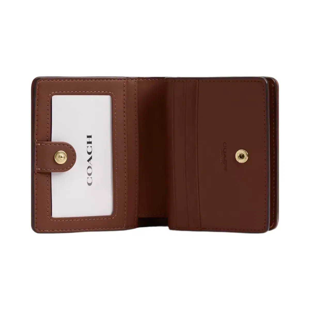 Coach Snap Wallet In Signature Chenille in Gold Light Khaki Vintage Brown
