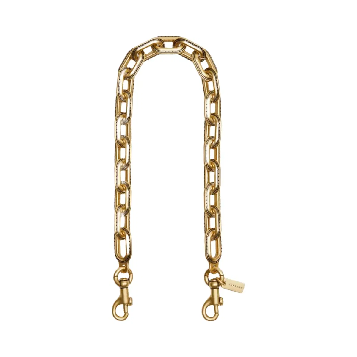 Coach Link Chain Strap in Brass