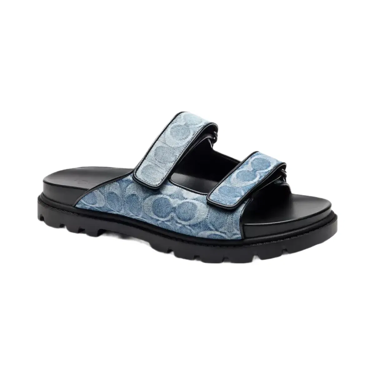 Coach Double Banded Sandal In Signature Denim in Denim Blue