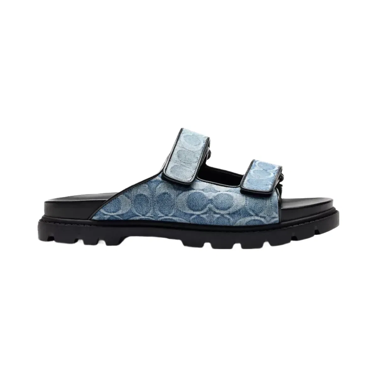 Coach Double Banded Sandal In Signature Denim in Denim Blue