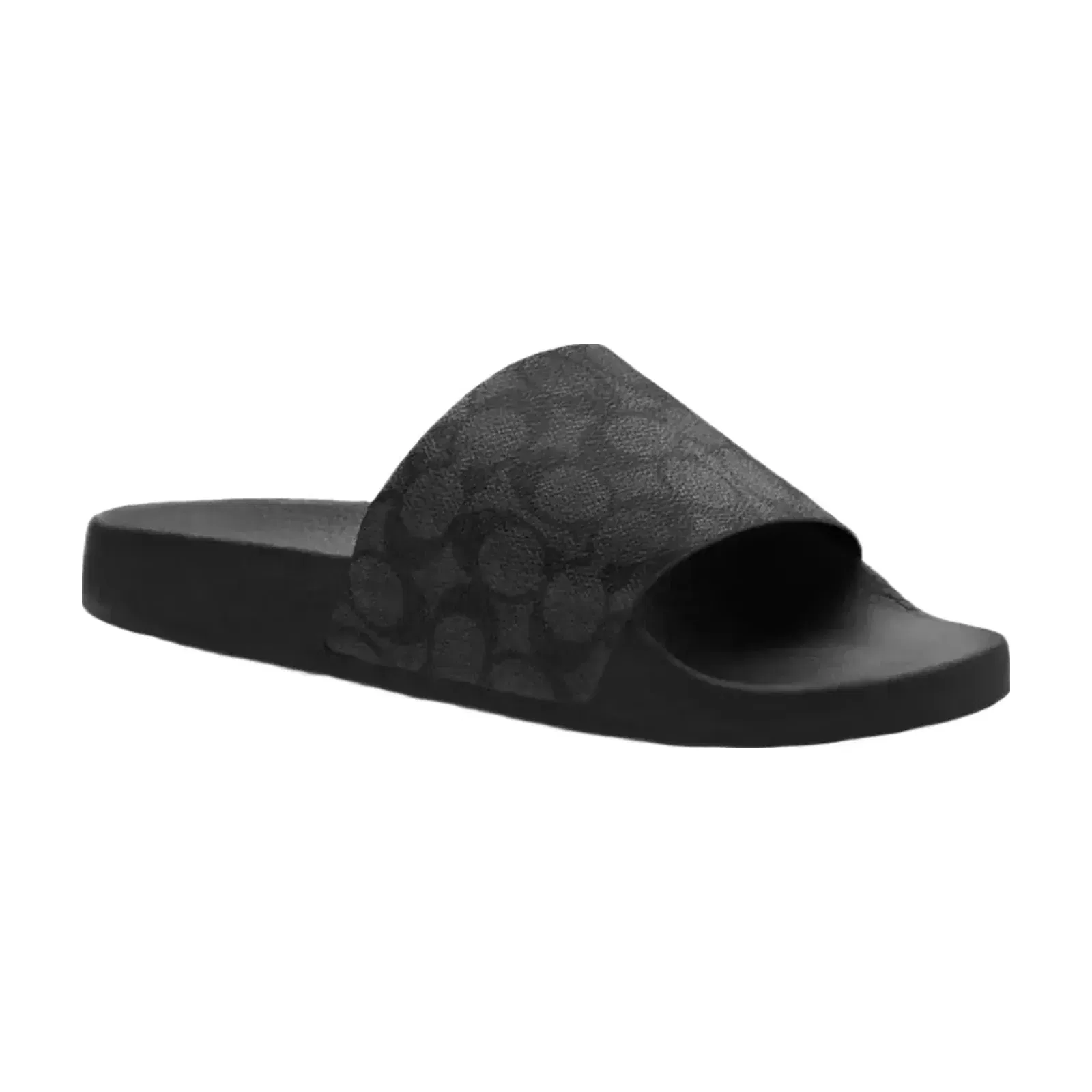 Coach Slide In Signature Canvas in Charcoal Black