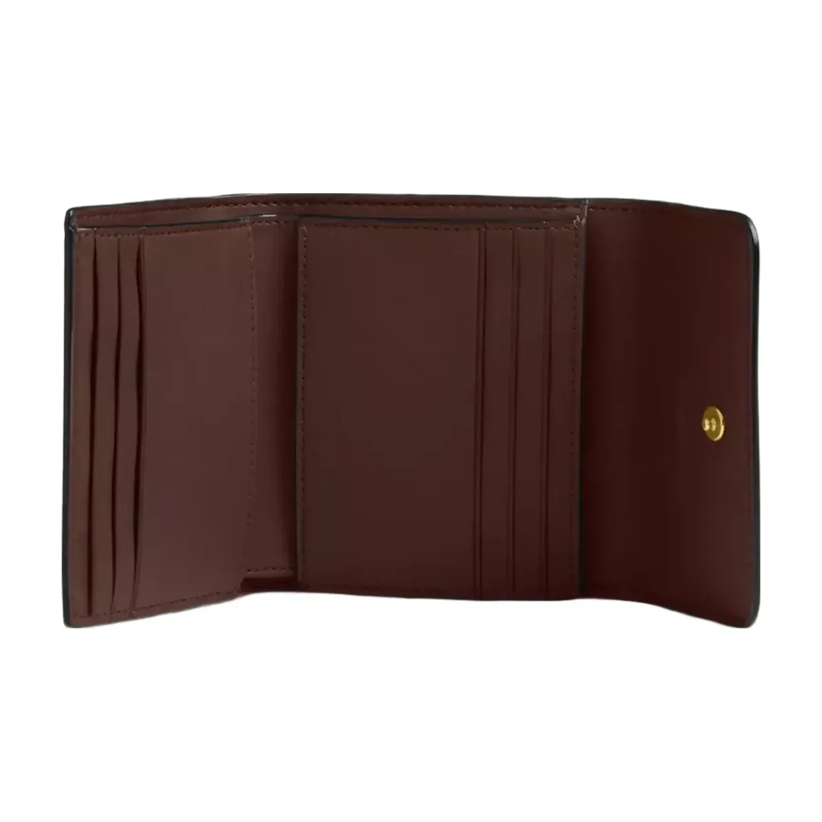 Coach Mila Small Flap Wallet In Signature Canvas in Brass Maple