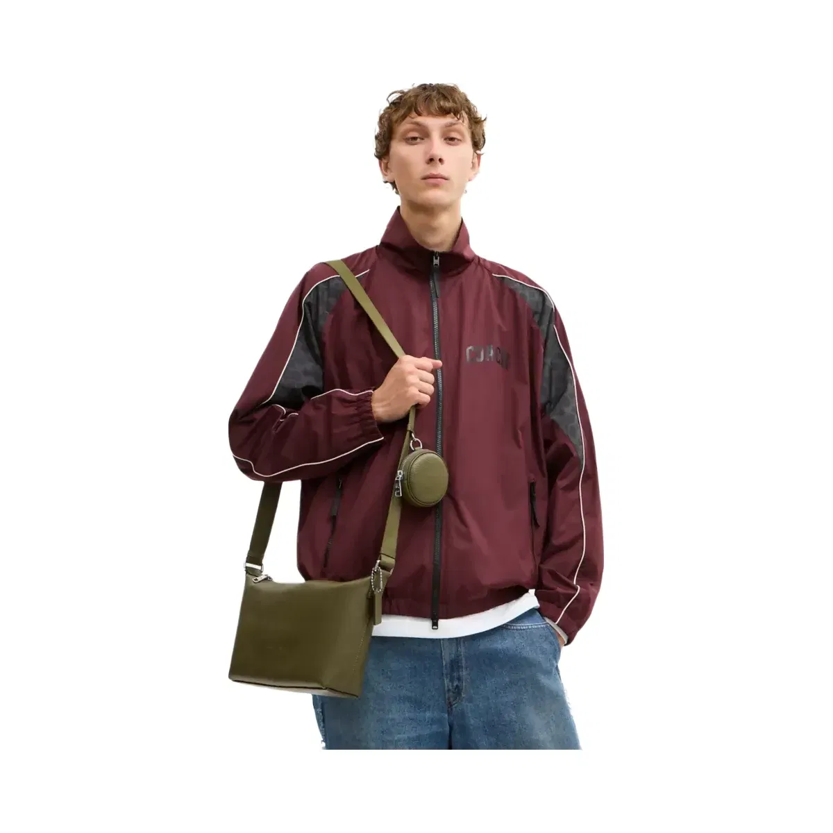 Coach Small Finn Crossbody Bag With Pouch in Silver Olive