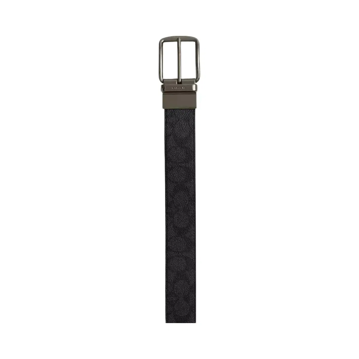 Coach Harness Buckle Cut-To-Size Reversible Belt, 38 Mm in Gunmetal Charcoal Black