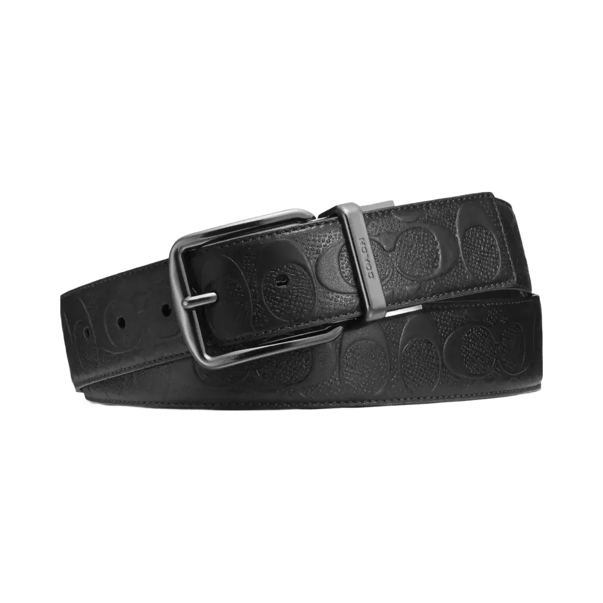 Coach Harness Buckle Cut-To-Size Reversible Belt, 38 Mm in Black