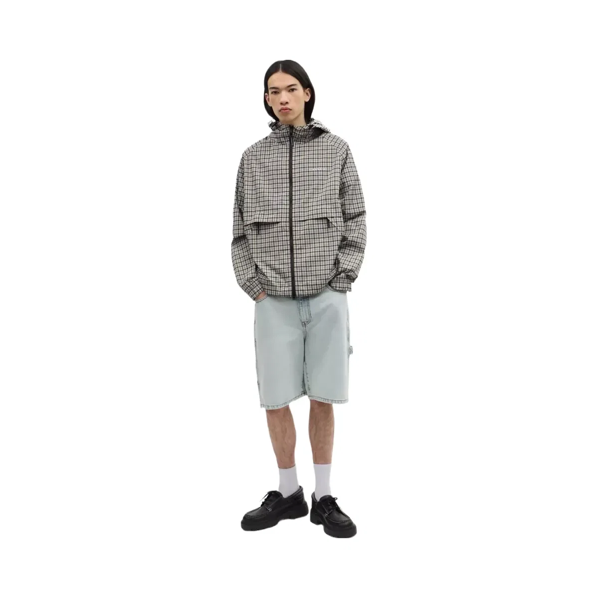 Coach Plaid Windbreaker In Recycled Polyester in Beige