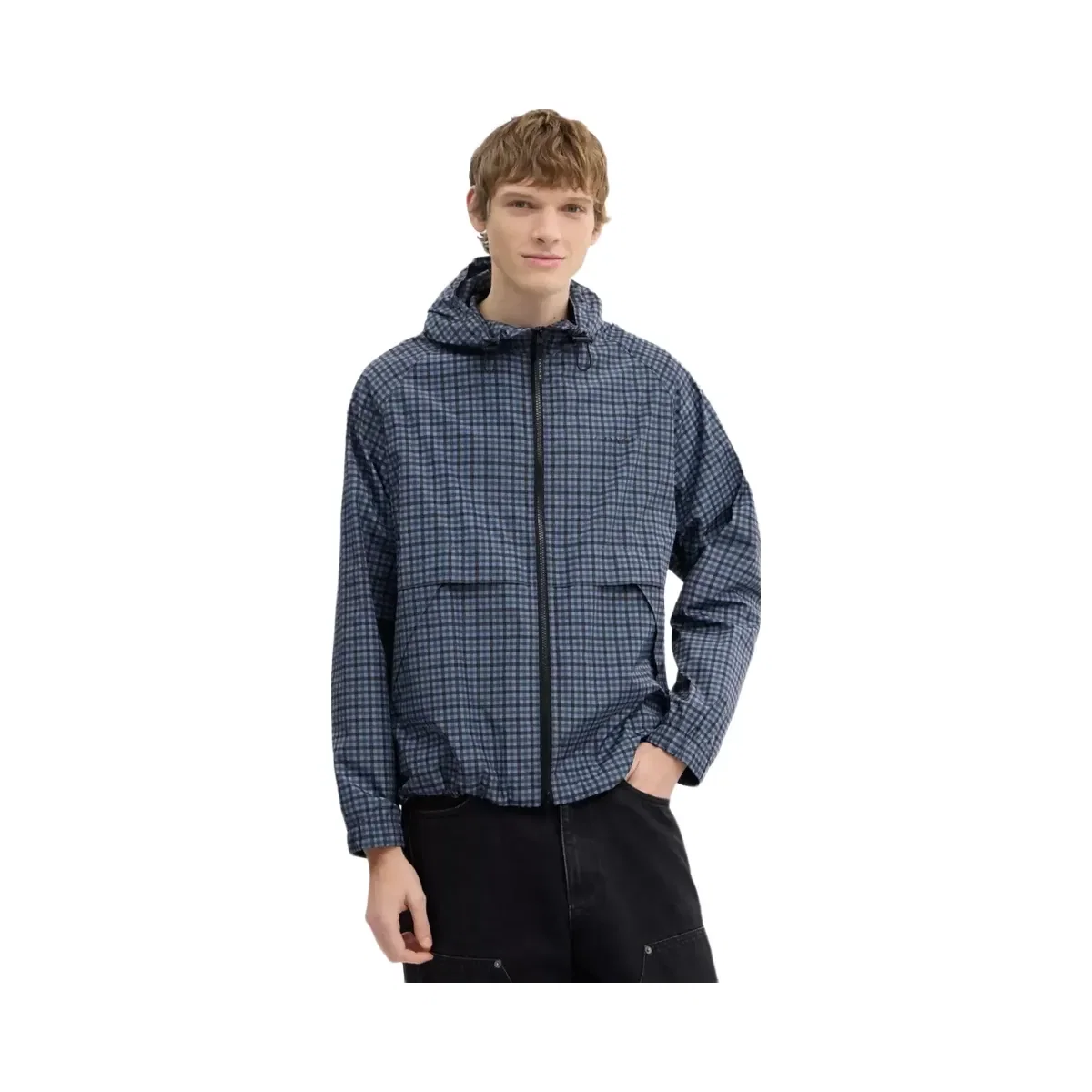 Coach Plaid Windbreaker In Recycled Polyester in Blue