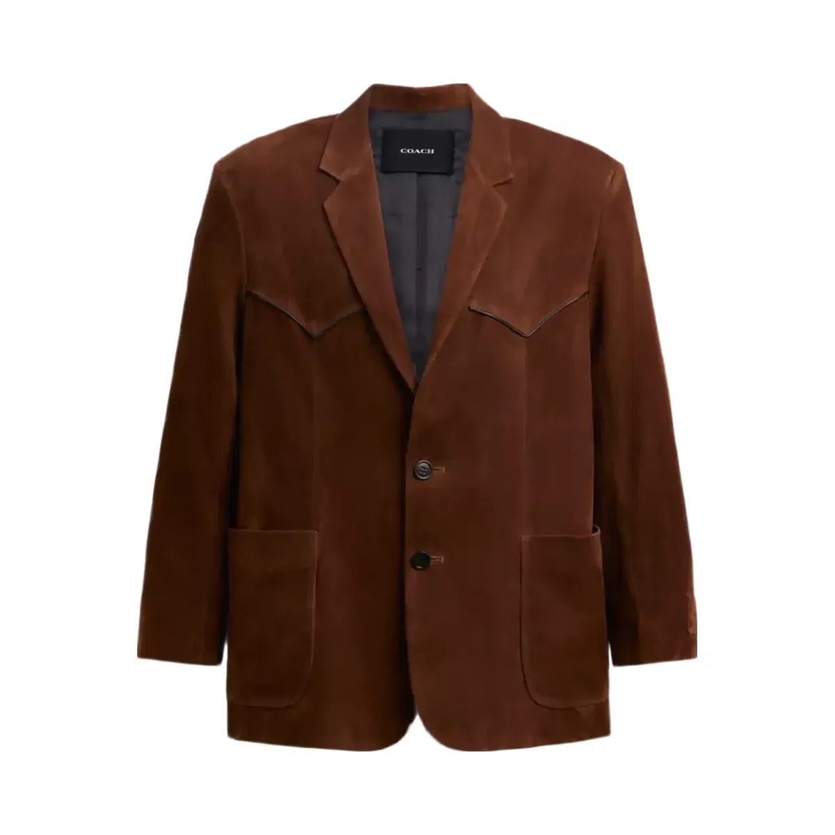 Coach Suede Western Blazer in Dark Brown