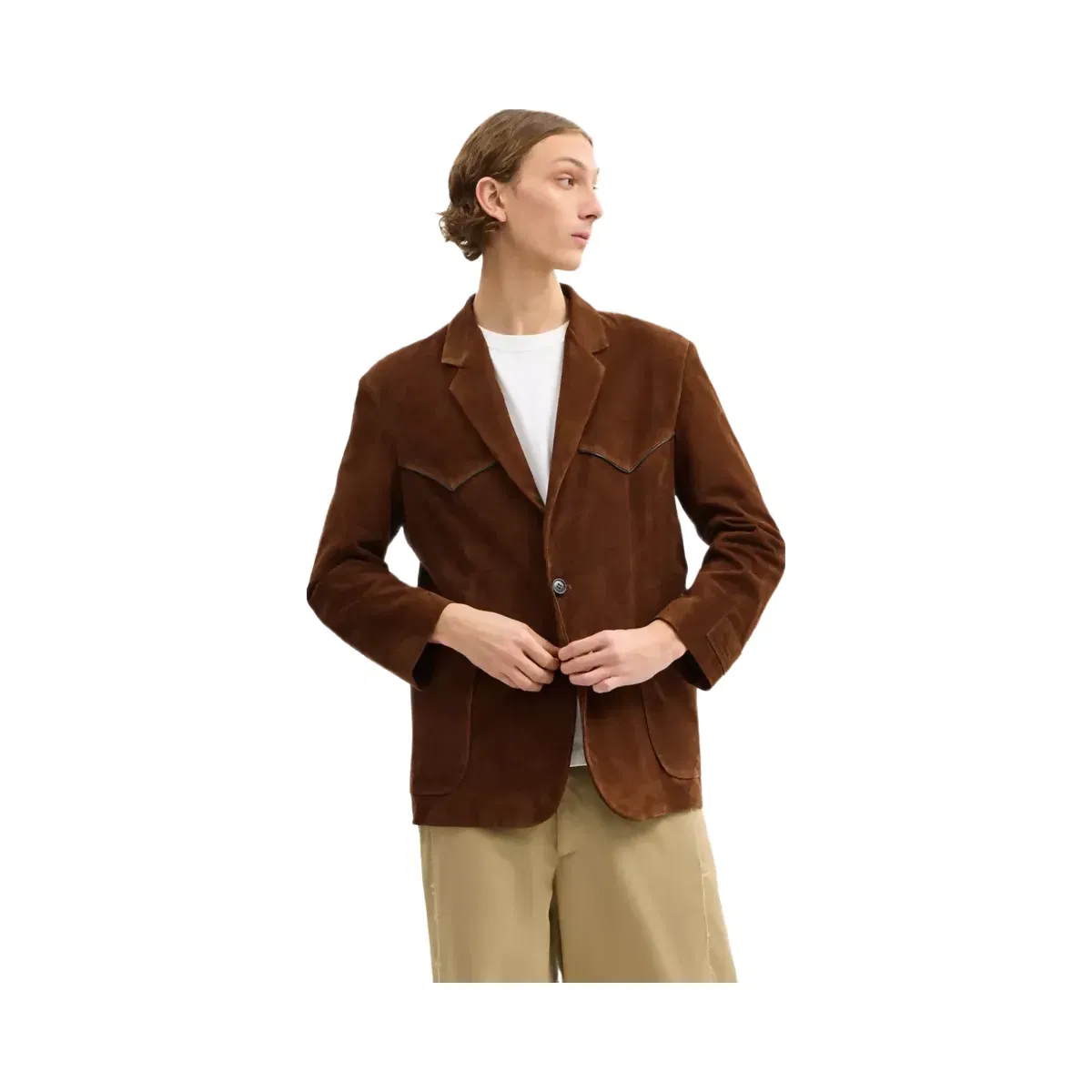 Coach Suede Western Blazer in Dark Brown