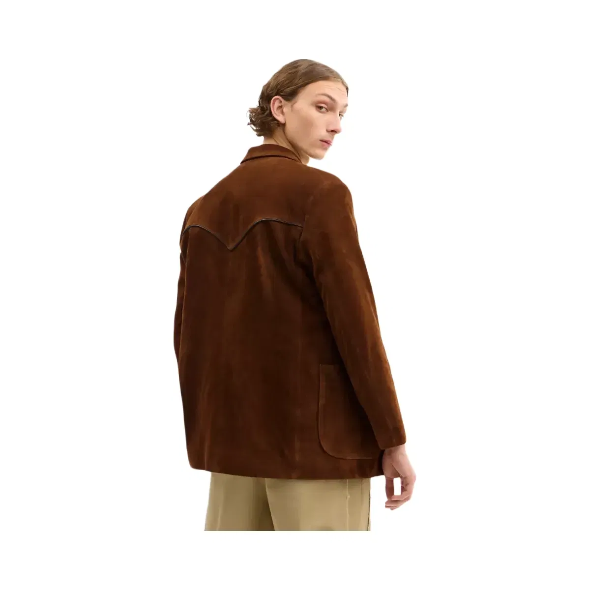 Coach Suede Western Blazer in Dark Brown