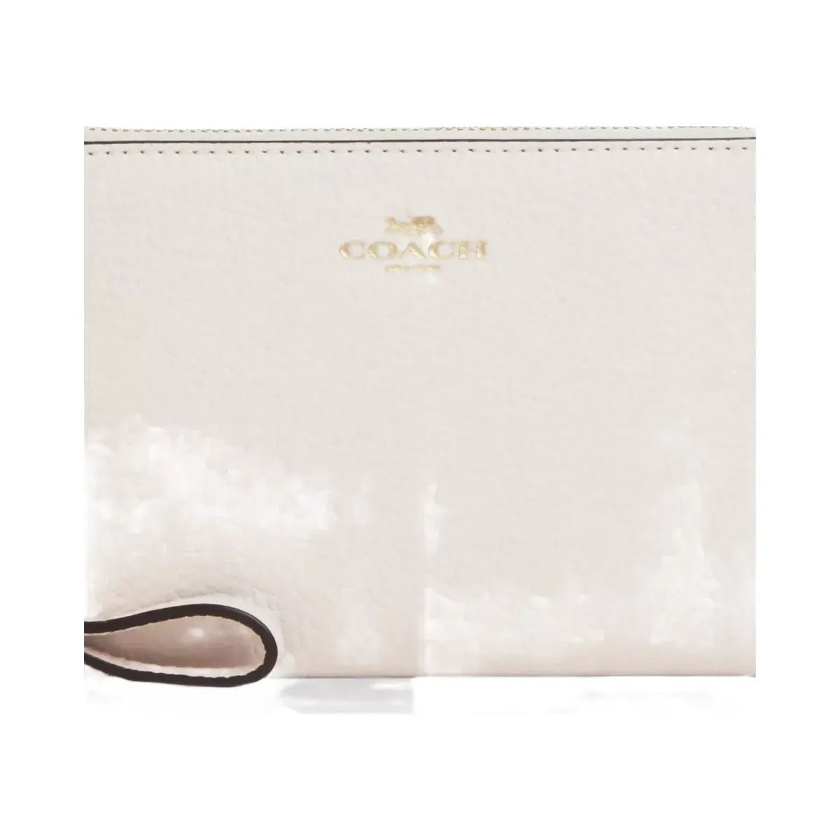 Coach Corner Zip Wristlet in Gold Chalk
