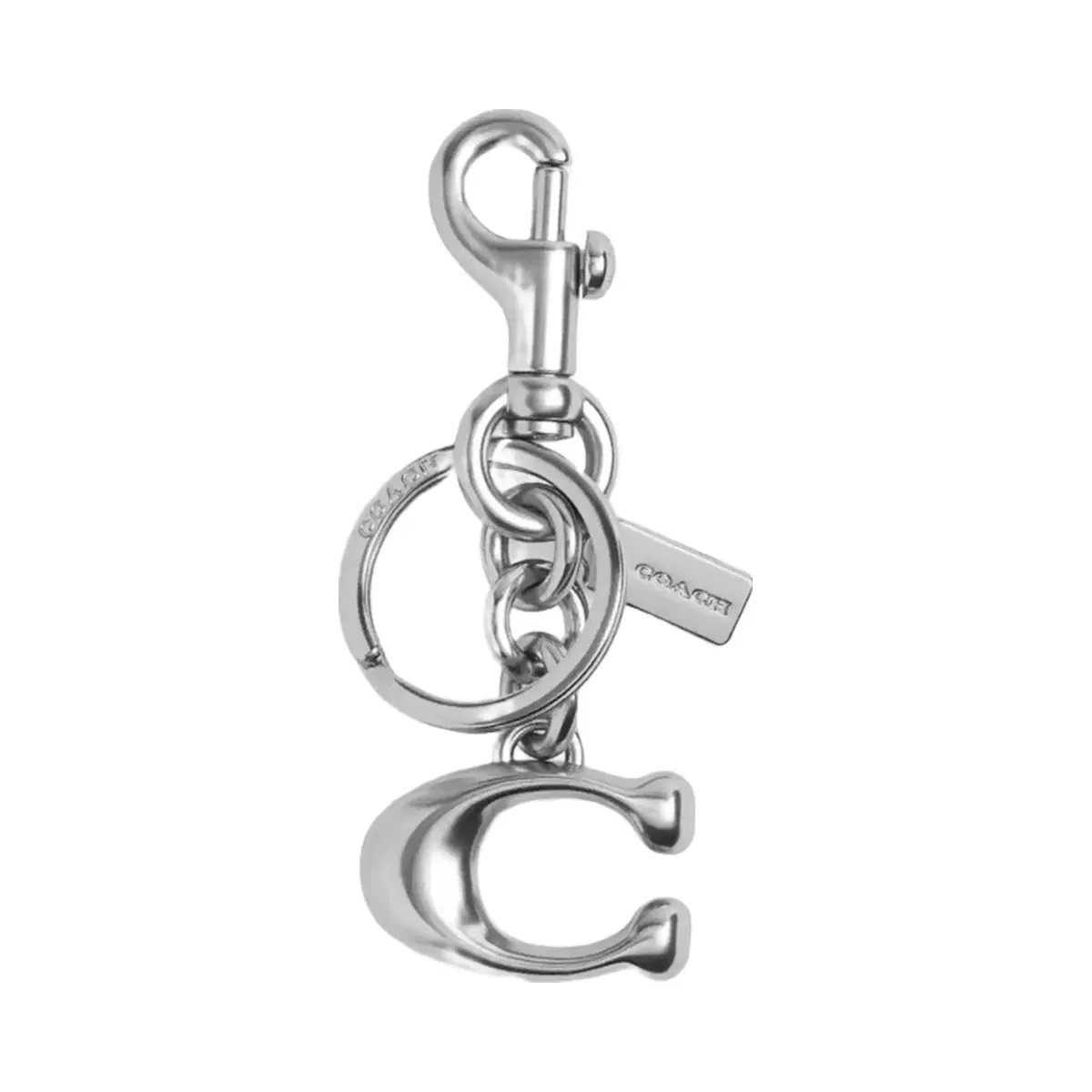 Coach Signature Bag Charm in Silver