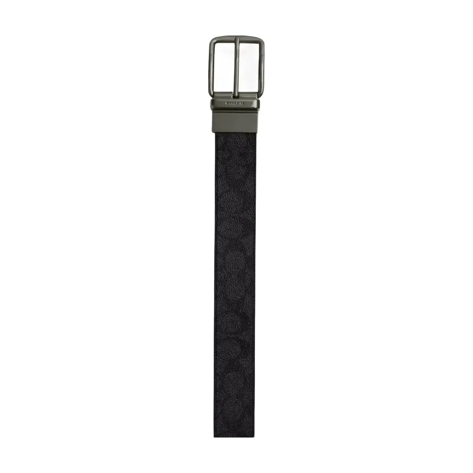 Coach Boxed Plaque And Harness Buckle Cut-To-Size Reversible Belt, 38 Mm in Gunmetal Charcoal Black