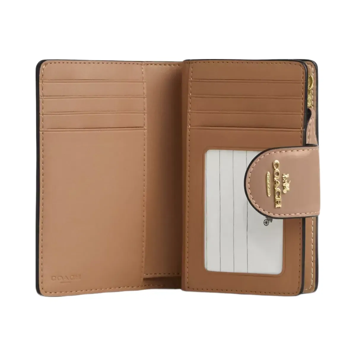 Coach Medium Corner Zip Wallet Gold Taupe