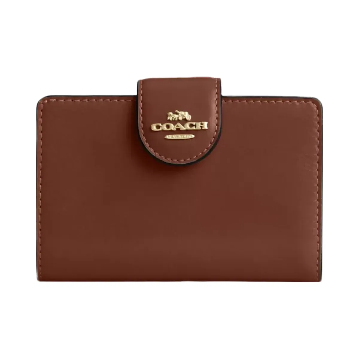 Coach Medium Corner Zip Wallet in Gold Redwood
