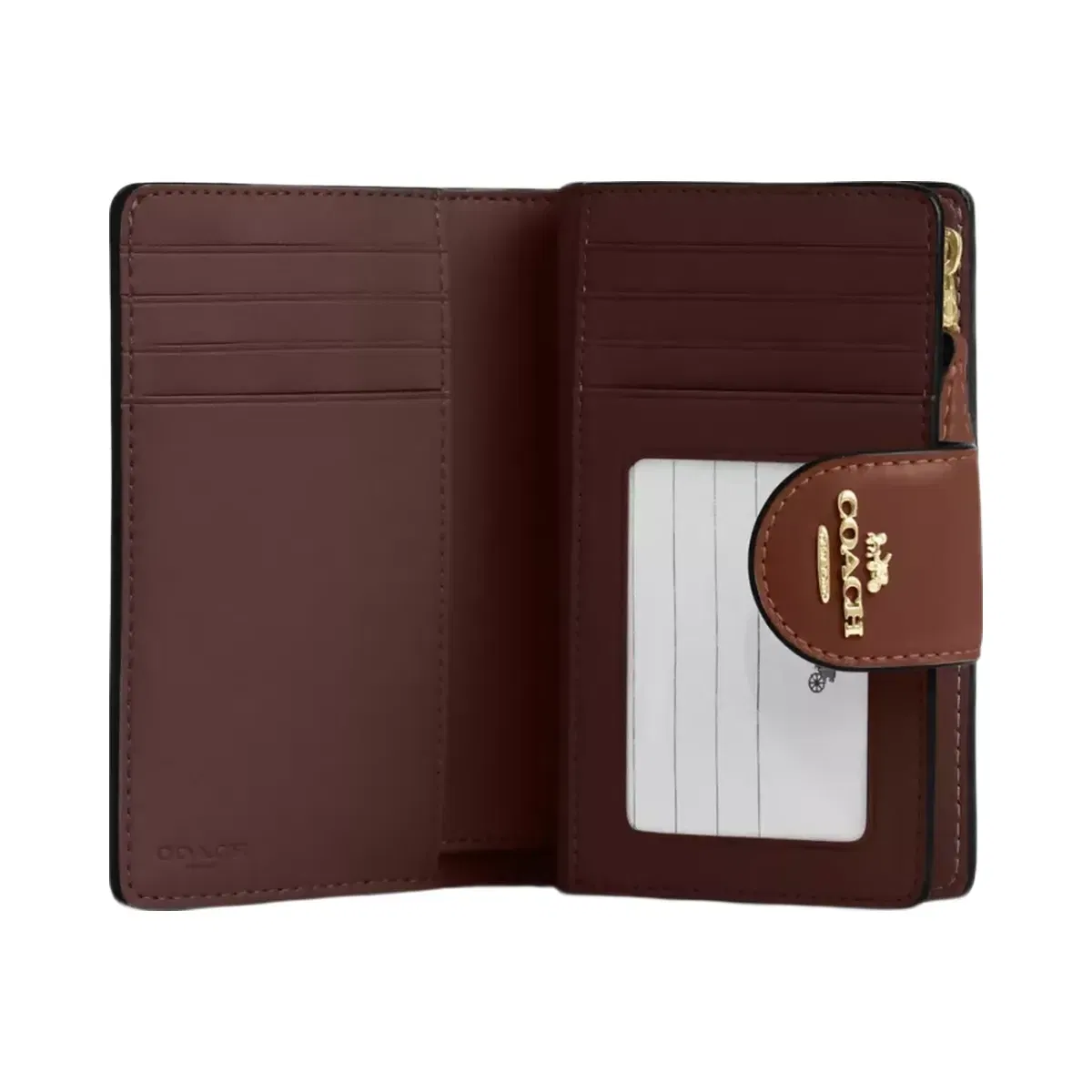 Coach Medium Corner Zip Wallet in Gold Redwood
