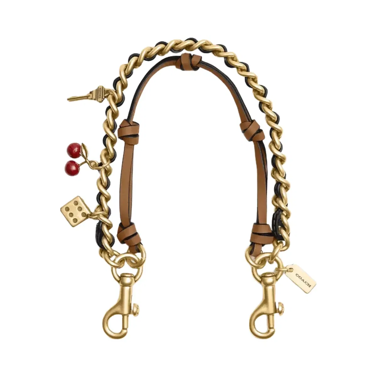 Coach Swag Bag Charm in Brass Maple Honey Brown