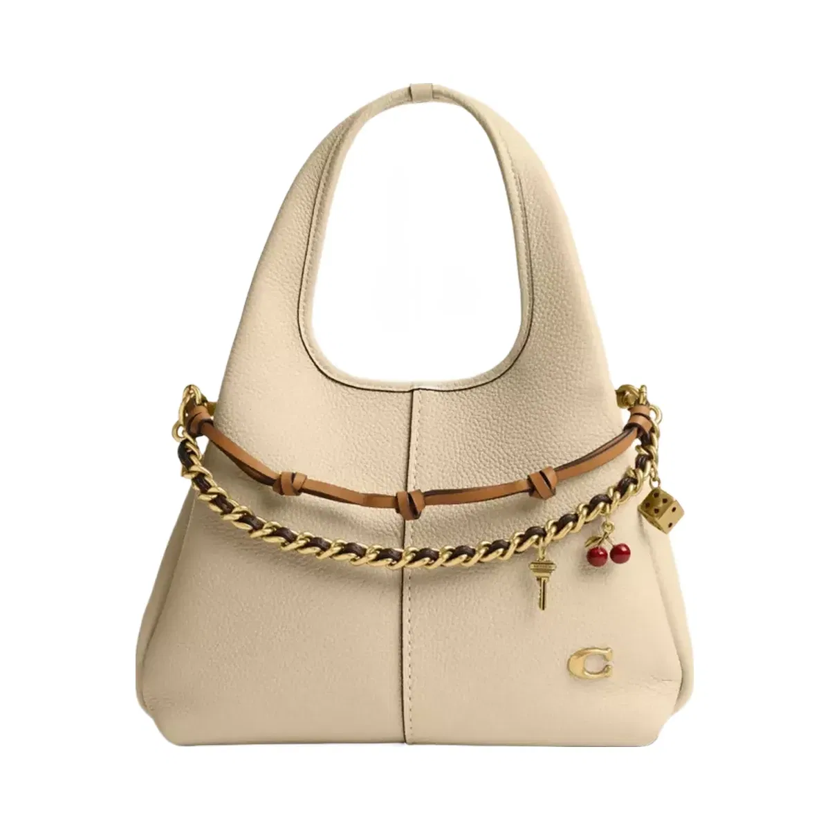Coach Swag Bag Charm in Brass Maple Honey Brown