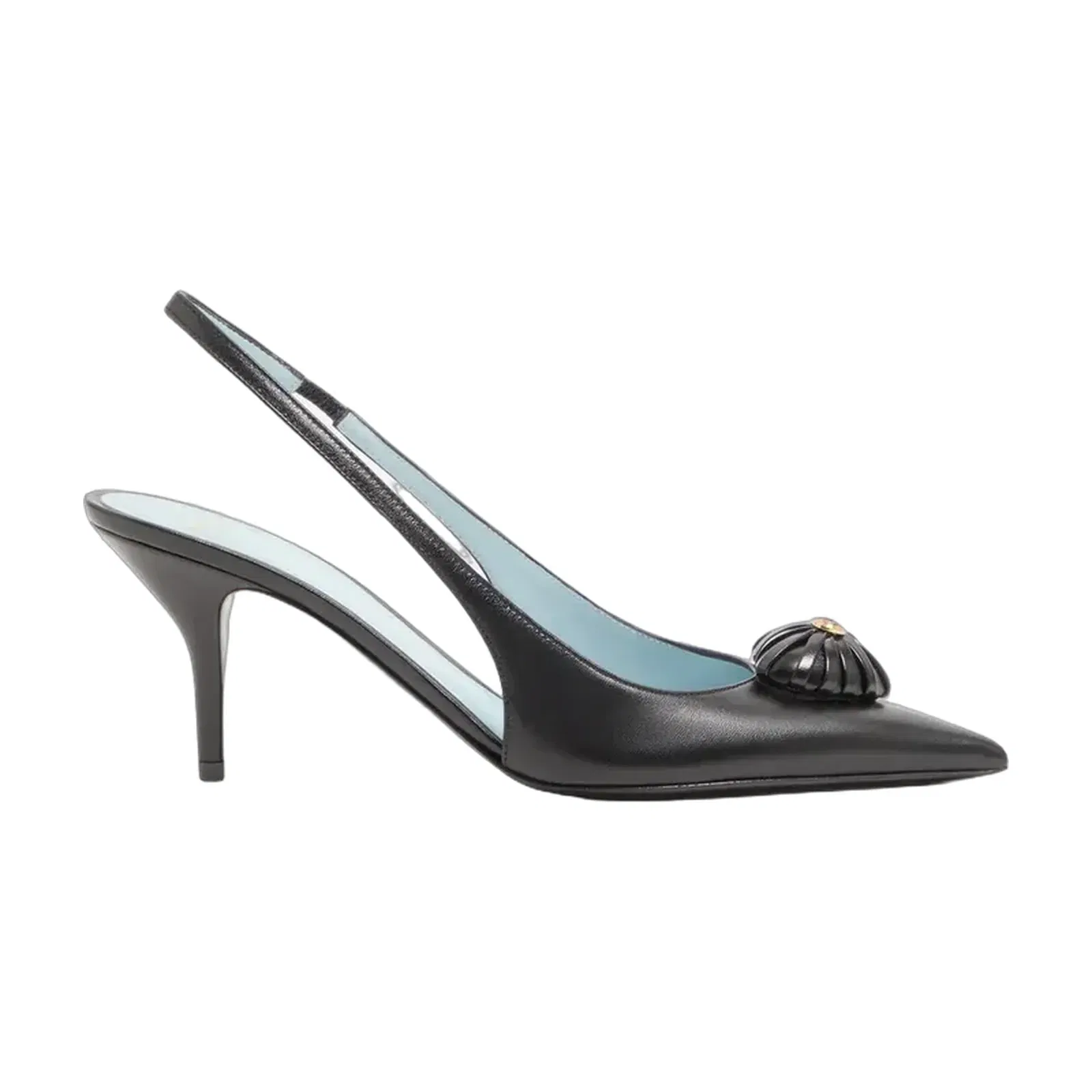 Valentino Coeur Royal Slingback Pumps In Kidskin 75mm Black